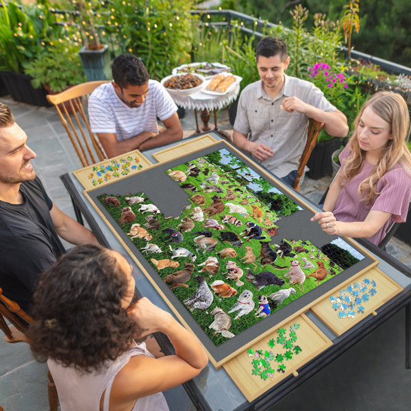 Jigsaw Puzzle Storage Table With Lazy Susan | Wayfair